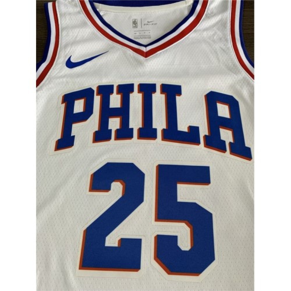 Men's Philadelphia 76ers Ben Simmons #25 White Swingman Jersey - Association Edition-Pro Kit Vault | Brand New 26/27 Sports Jerseys